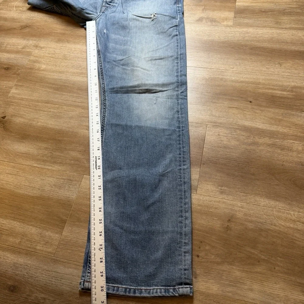 Diesel Jeans Men 32x30 Blue Larkee-Relaxed Comfort Straight Leg Destroyed 0811E
